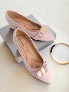 Van Heusen Block Heel Pumps with Bow Detail