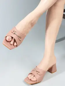 Sole Saga Embellished Open Toe Block Heels