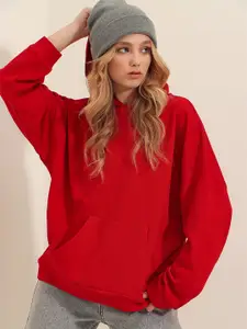 Trend Alacati stili Hooded Kangaroo Pocket Pullover Sweatshirt