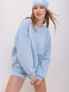 Trend Alacati stili Round Neck Cotton Sweatshirt