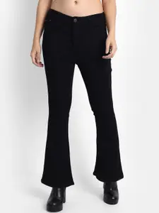 BROADSTAR Women Smart Bootcut Low-Rise Clean Look Stretchable Jeans