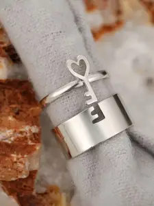 Jewels Galaxy Set Of 2 Silver-Plated Finger Rings