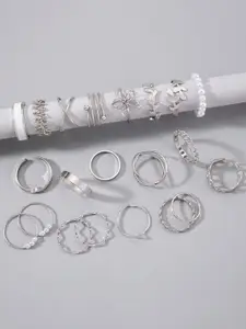 Jewels Galaxy Set Of 22 Silver-Plated Stackable Finger Rings