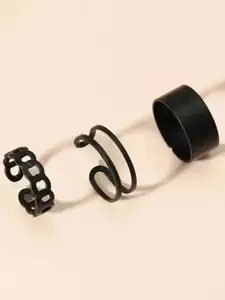 Jewels Galaxy Set Of 3 Silver-Plated Stackable Finger Rings