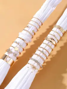 Jewels Galaxy Set Of 21 Gold-Plated Stackable Rings