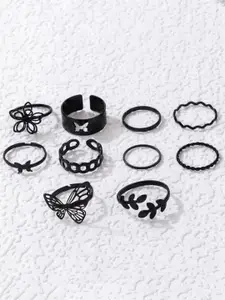 Jewels Galaxy Set Of 10 Stackable Finger Rings