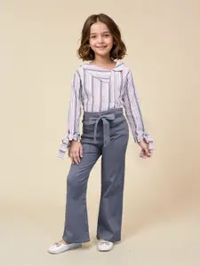 Toonyport Girls Printed Pure Cotton Top with Trousers