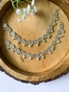 I Jewels Gold-Plated Kundan Anklet