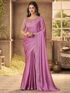 Trendmalls Floral Sequinned Saree