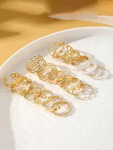 Jewels Galaxy Set Of 22 Gold-Plated Finger Rings