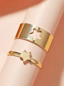 Jewels Galaxy Set Of 2 Gold-Plated Finger Rings