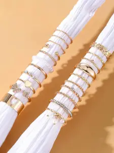 Jewels Galaxy Set Of 21 Gold-Plated Finger Rings