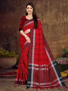 Mitera Striped Zari Pure Cotton Banarasi Saree