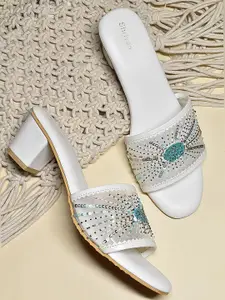 SHRIVAS BY ARCHITA MEHTA Embellished Open Toe Block Heels