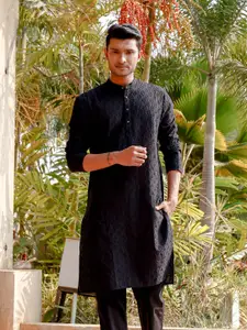 FILORI STUDIO Chikankari Thread Work Pure Cotton Straight Kurta
