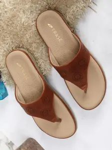 TRASE Textured Open Toe Flats