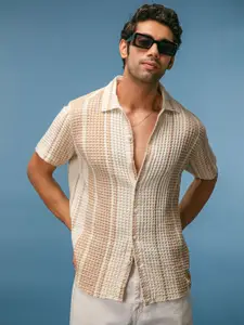 Powerlook Spread Collar Checked Cotton Casual Shirt