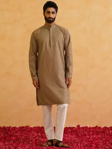 SOJANYA Embroidered Regular Thread Work Pure Cotton Kurta with Churidar