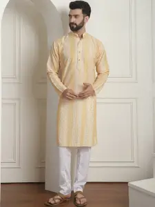 SOJANYA Printed Mandarin Collar Straight Kurta with Churidar