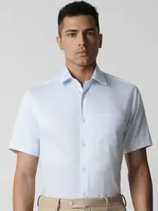 Van Heusen Self Design Spread Collar Long Sleeves Cotton Formal Shirt