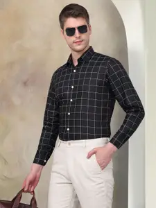 Indian Needle Classic Windowpane Checks Opaque Checked Cotton Formal Shirt