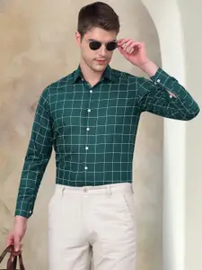 Indian Needle Classic Windowpane Checks Opaque Checked Cotton Formal Shirt