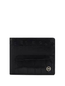 Da Milano Men Textured Leather Two Fold Wallet