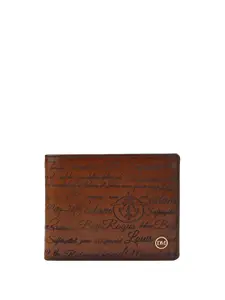 Da Milano Men Typography Printed Leather Two Fold Wallet