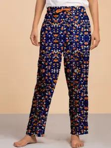 LYRA Women Printed Relaxed-Fit Mid-Rise Cotton Lounge Pant