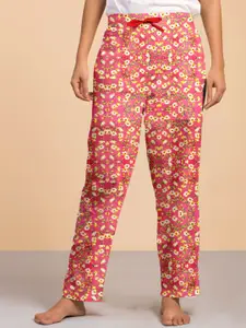 LYRA Women Printed Relax-Fit Mid-Rise Cotton Lounge Pants