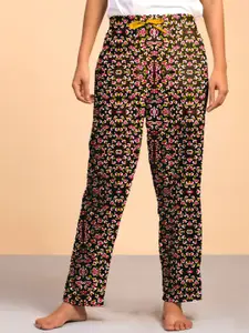 LYRA Printed Relax-Fit Mid-Rise Cotton Lounge Pants