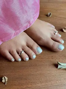 Unniyarcha Set of 2 Heart Shape 92.5 Silver Toe Rings