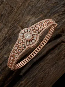 Kushal's Fashion Jewellery Women Cubic Zirconia Rose Gold-Plated Kada Bracelet