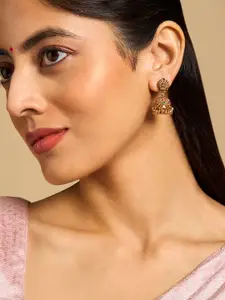 Kushal's Fashion Jewellery Gold-Plated Jewellery Dome Shaped Jhumkas