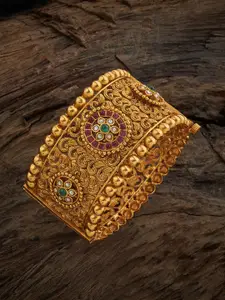 Kushal's Fashion Jewellery Gold-Plated Stone Studded Bangles