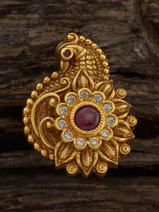 Kushal's Fashion Jewellery Gold Plated Adjustable Finger Ring
