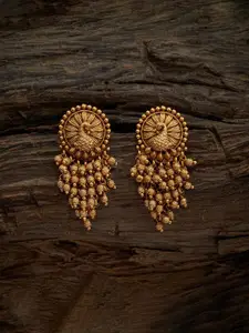Kushal's Fashion Jewellery Gold-Plated Classic Antique Drop Earrings