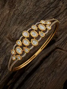 Kushal's Fashion Jewellery Women Kundan Gold-Plated Kada Bracelet