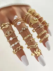 Jewels Galaxy Set Of 23 Gold-Plated Stackable Rings