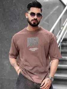 Maniac Typography Printed ound Neck Half Sleeve Cotton T-Shirt