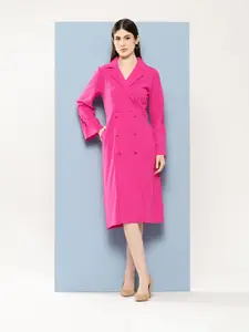 Chemistry Flared Sleeve Blazer-Style Midi Dress
