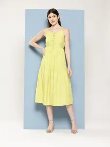 Chemistry Printed A-Line Tiered Midi Dress