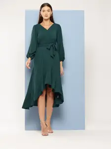 Chemistry Puff Sleeve A-Line Midi Dress