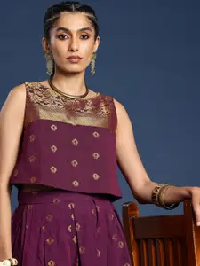 Taavi Woven Legacy Ethnic Motifs Crop Top