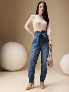 Chemistry Women Mom Fit High-Rise Light Fade Stretchable Jeans