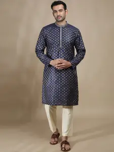 FILORI STUDIO Ethnic Motifs Printed Jacquard Straight Kurta