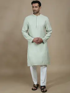 FILORI STUDIO Geometric Woven Design Thread Work Jacquard Straight Kurta