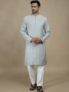 FILORI STUDIO Mandarin Collar Jacquard Regular Straight Kurta