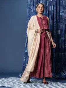 Taavi Festive Foil Printed Ready to Wear Lehenga & Blouse With Dupatta