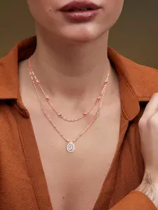 MINUTIAE Brass Rose Gold-Plated Necklace